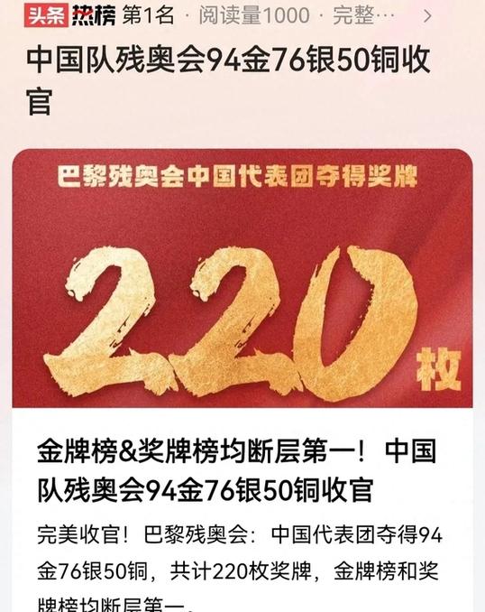 残奥会金牌榜首（残奥会的金牌金牌榜）
