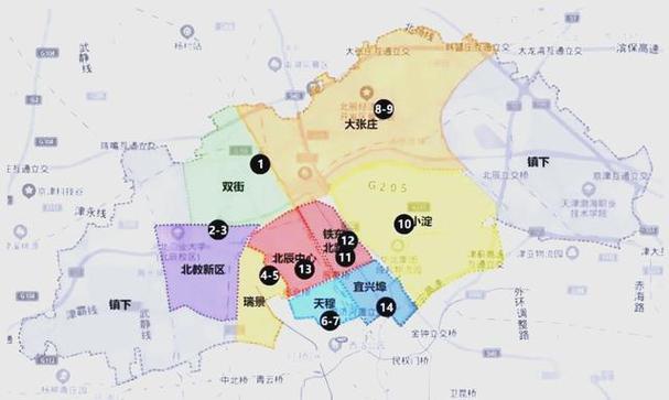 天津市北辰区地图（天津市北辰区地图区域划分图）